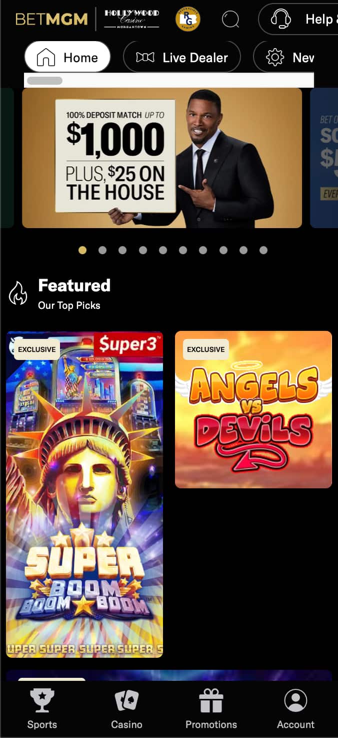 Bonus offer for BetMGM online casino 